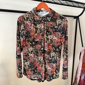 Patterned Button Down Long Sleeve